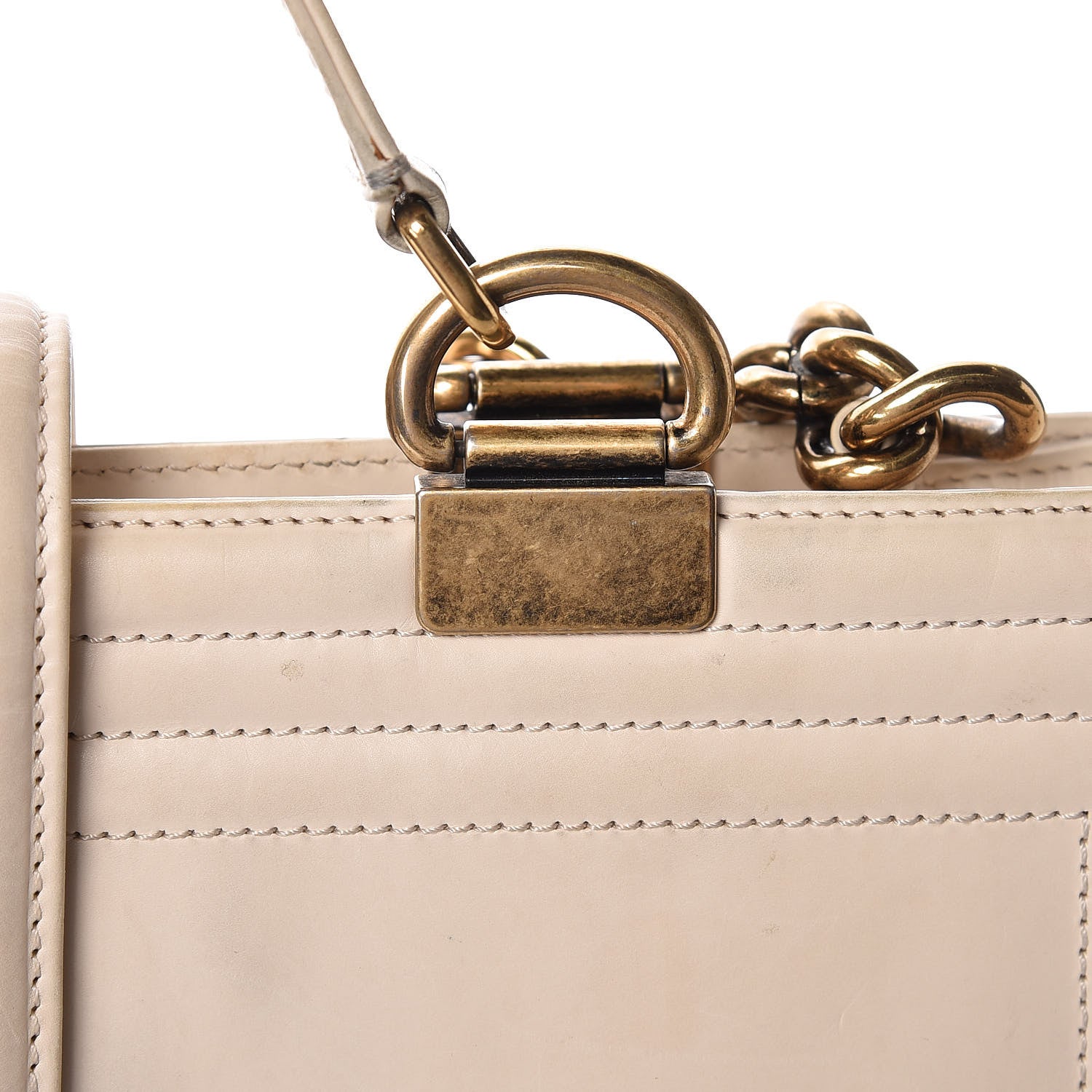 Chanel Glazed Calfskin Boy Tote White 23 of 23