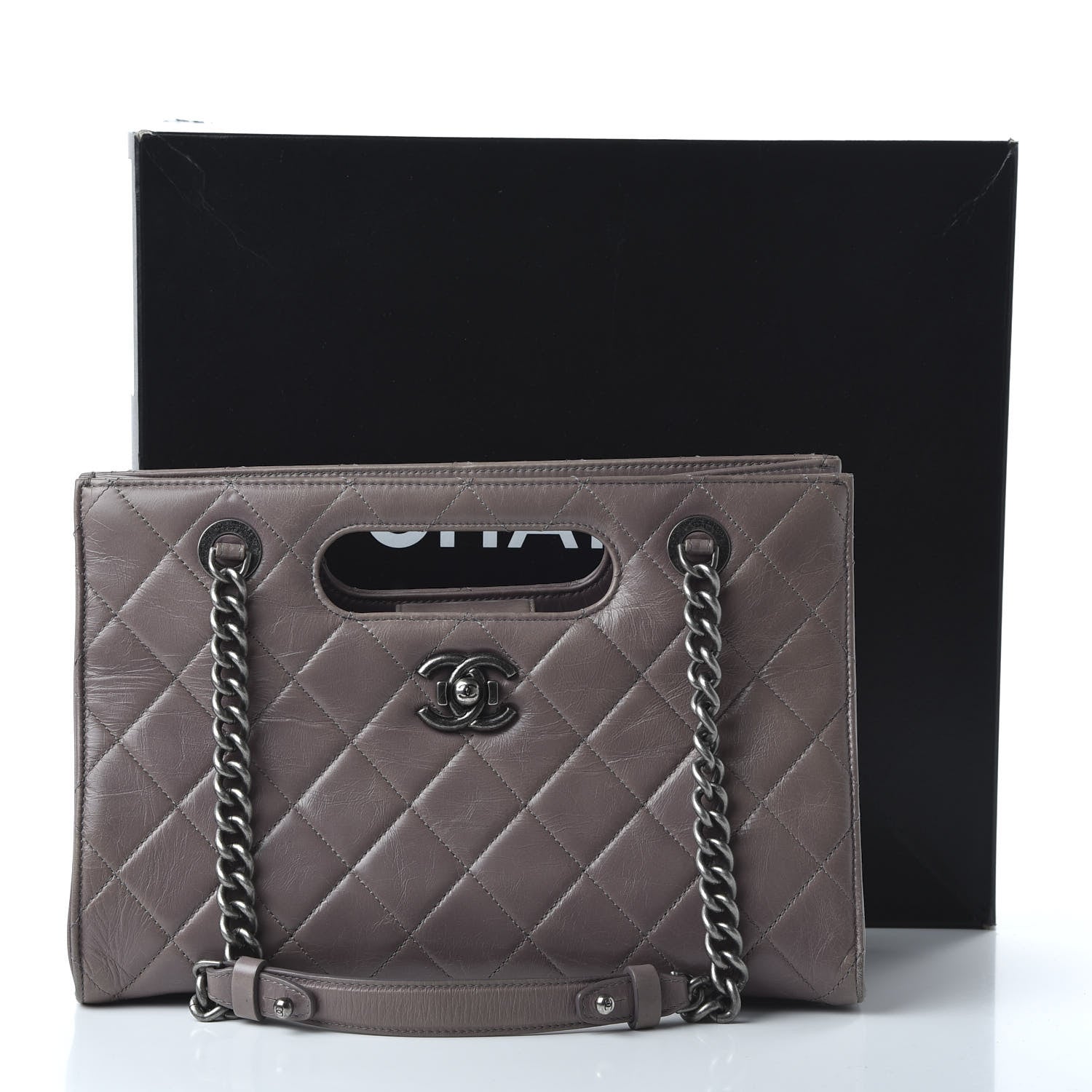 Chanel Glazed Calfskin Quilted Large Perfect Edge Shopping Tote Beige 12 of 12