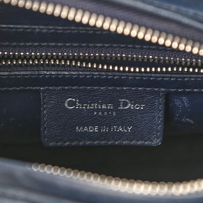 Christian Dior Calfskin Flower Printed Medium Lady Dior Navy Multicolor 6 of 9