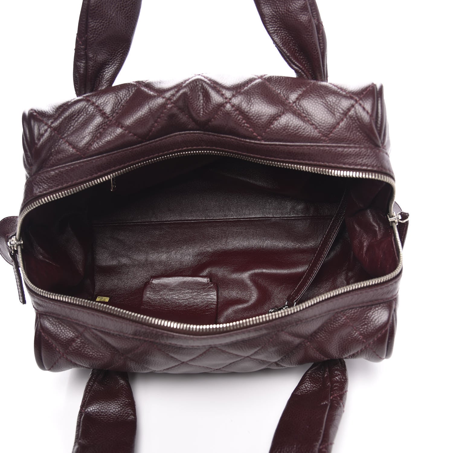 Chanel Caviar Quilted CC Timeless Bowler Burgundy 5 of 12
