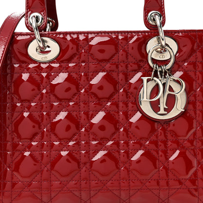 Christian Dior Patent Cannage Medium Lady Dior Red 8 of 11