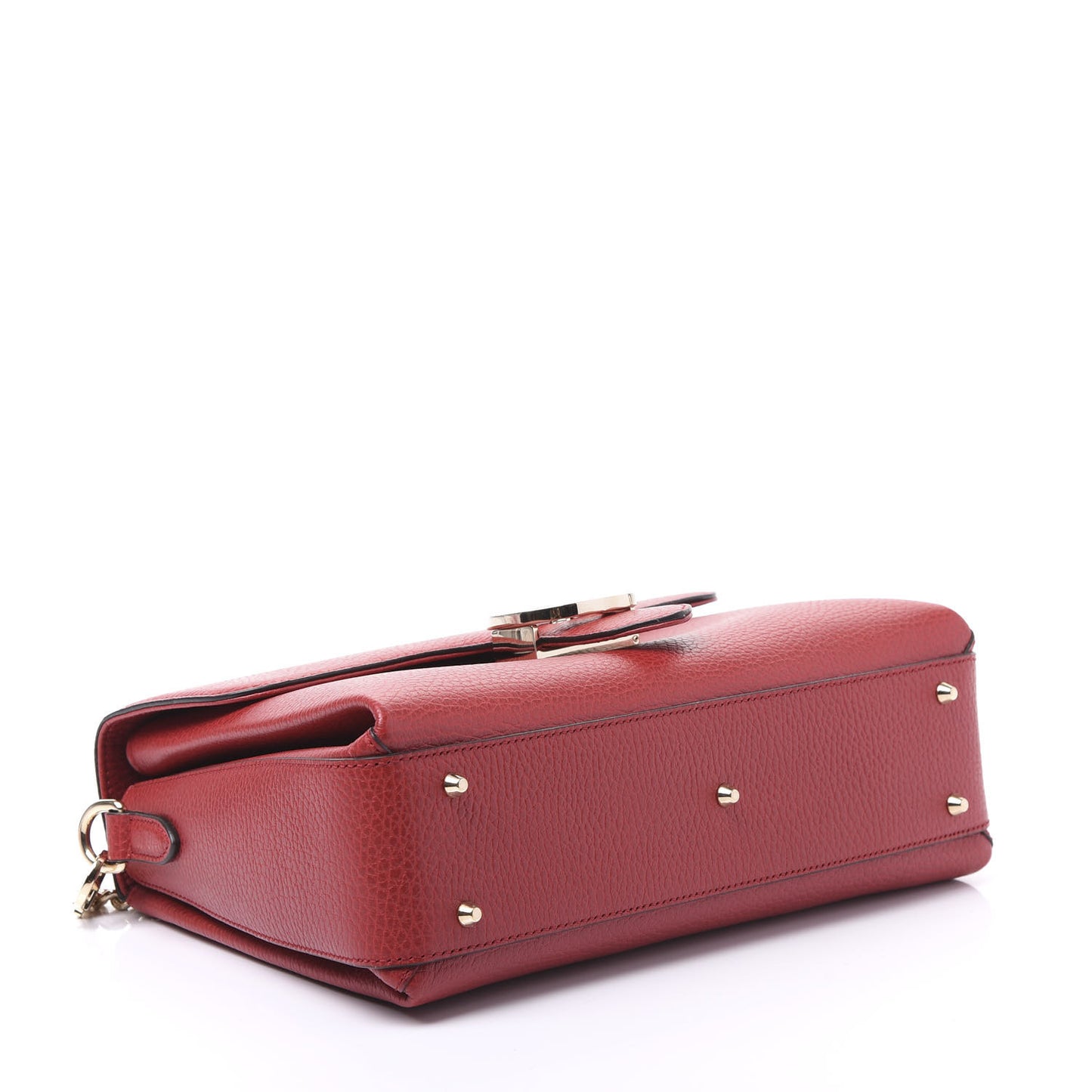 Dollar Calfskin Interlocking G Top Handle Shoulder Bag Red