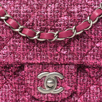 Chanel Metallic Tweed Quilted Mini Rectangular Flap Pink 9 of 12