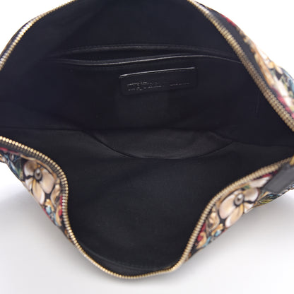 Alexander McQueen Silk Floral Print De Manta Clutch Black Multicolor 5 of 10