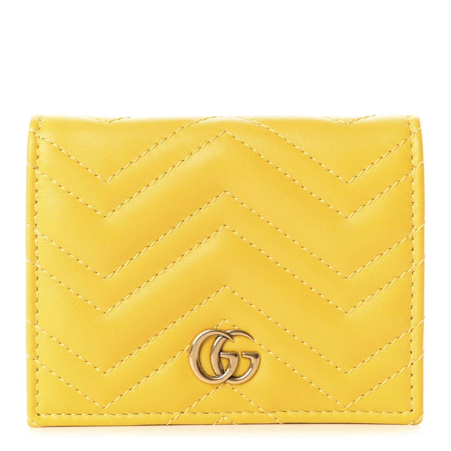 Calfskin Matelasse GG Marmont Card Case Stone Topaz
