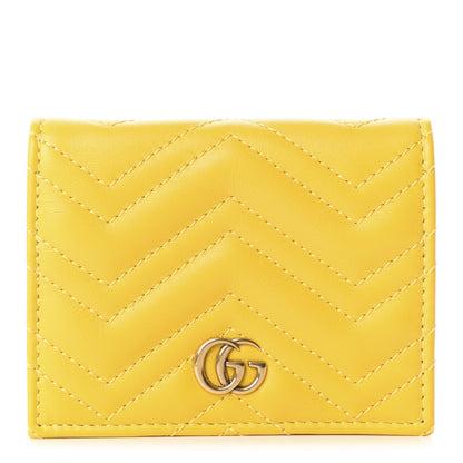 Gucci Calfskin Matelasse GG Marmont Card Case Stone Topaz 1 of 9