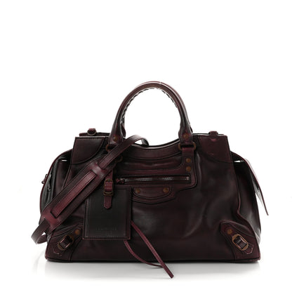 Balenciaga Used Calfskin Rust Hardware Neo Classic City Burgundy 1 of 11