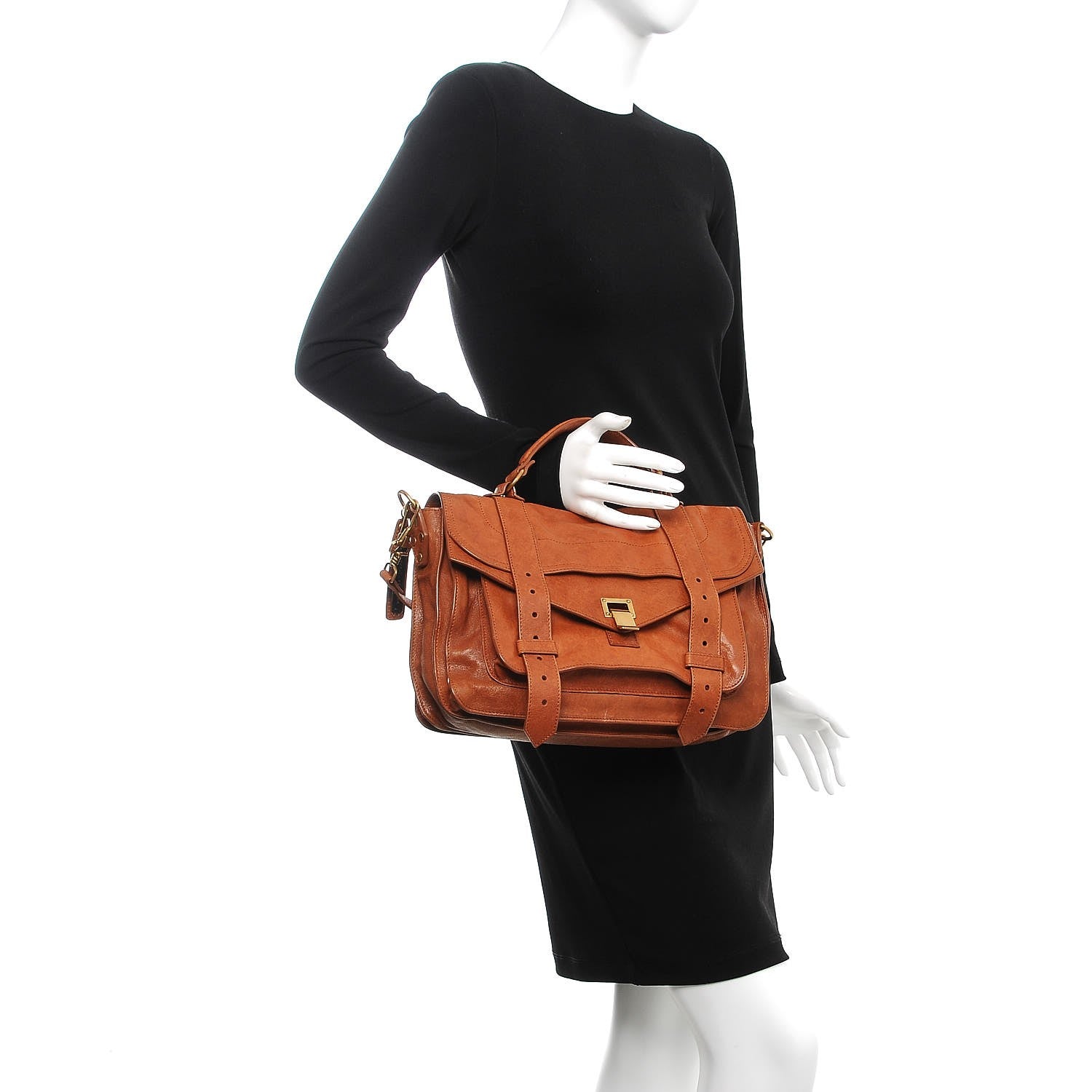 Proenza Schouler Lambskin Medium PS1 Satchel Saddle 3 of 9