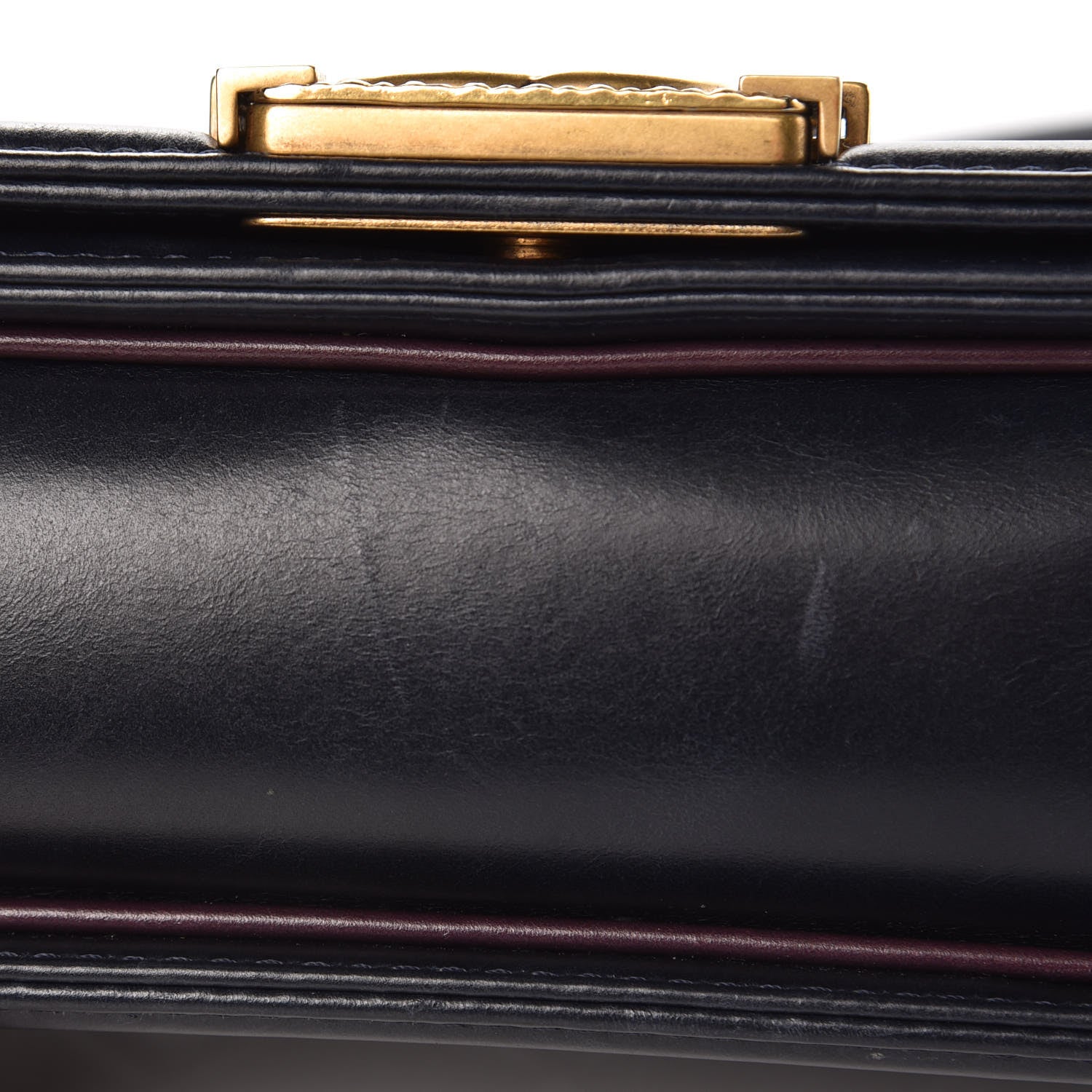 Chanel Calfskin Embossed Small Paris Salzburg Boy Flap Navy 14 of 16