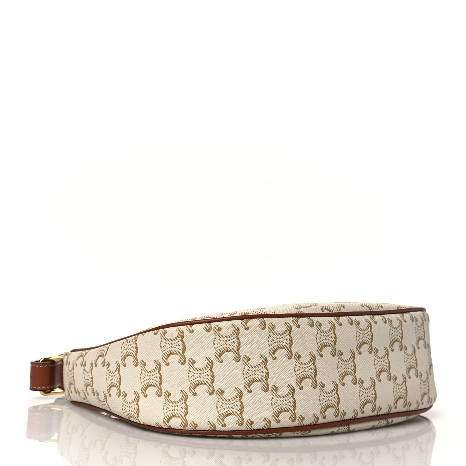 Celine Canvas Calfskin Ava Triomphe Shoulder Bag White 4 of 10