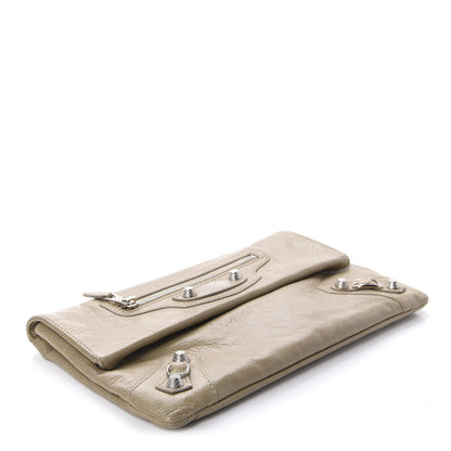 Balenciaga Agneau Giant 12 Silver Hardware Envelope Clutch Beige Latte 4 of 10