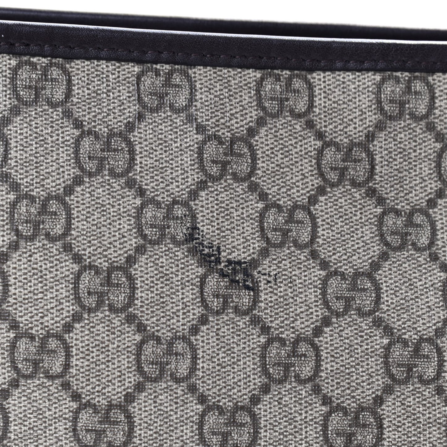 GG Supreme Monogram Web Flat Messenger Bag Dark Brown