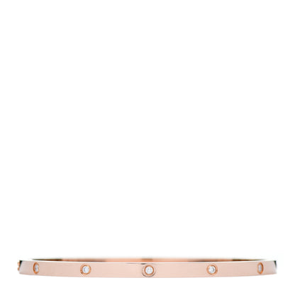 Cartier 18K Pink Gold 10 Diamond Small LOVE Bracelet 18 3 of 5