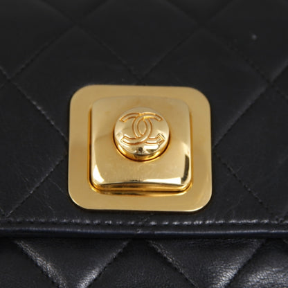 Chanel Lambskin Quilted Push Lock Flap Bag Black 8 of 10