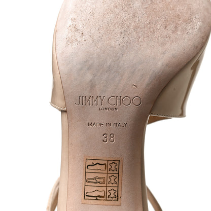 Jimmy Choo Patent Calfskin Lang Sandals 38 Sand 8 of 11