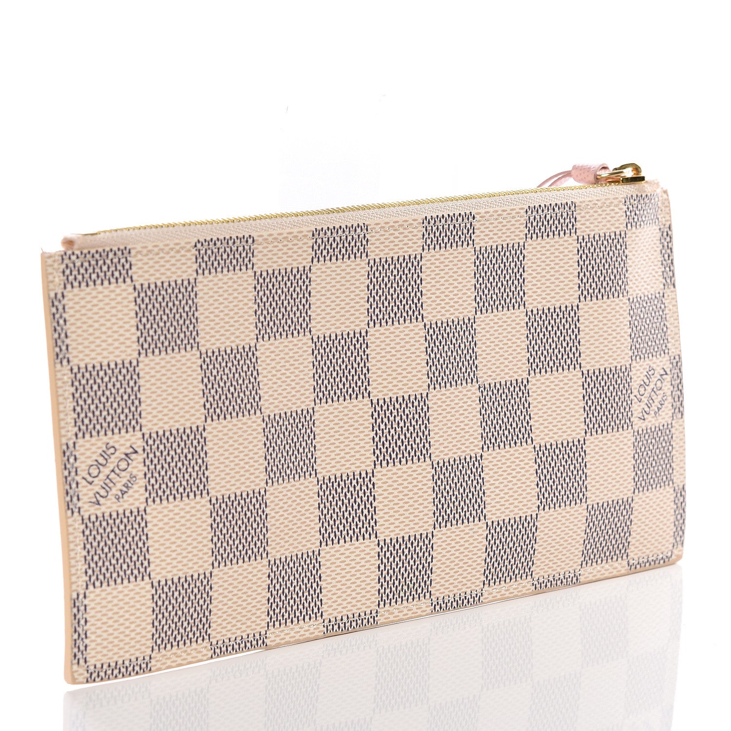 Louis Vuitton Damier Azur Felicie Chain Wallet Zippered Insert Rose Ballerine 2 of 9