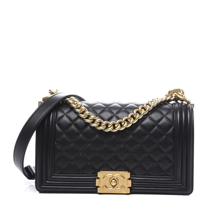 Chanel Lambskin Quilted Medium Boy Flap Black 1 of 9