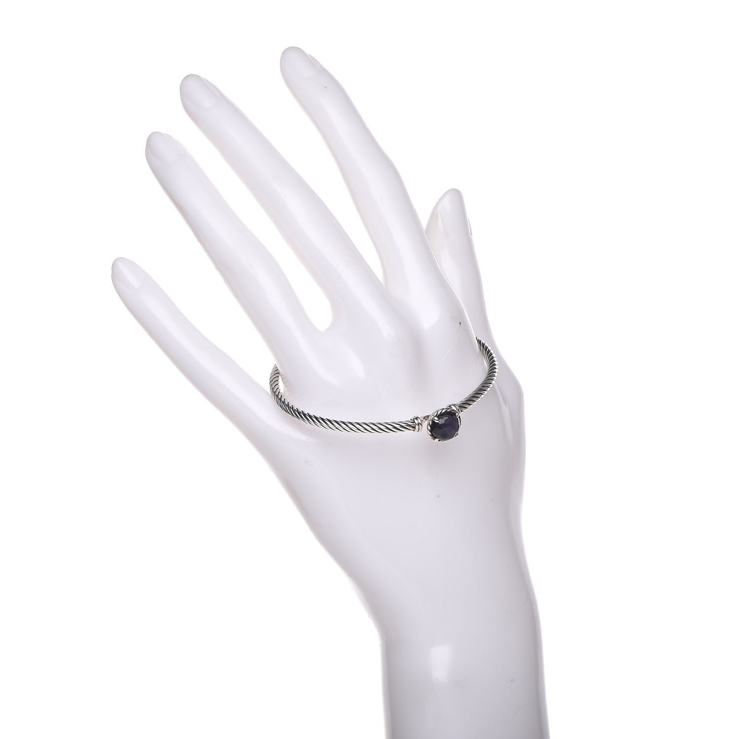 David Yurman Sterling Silver Black Orchid 3mm Chatelaine Bracelet 2 of 5