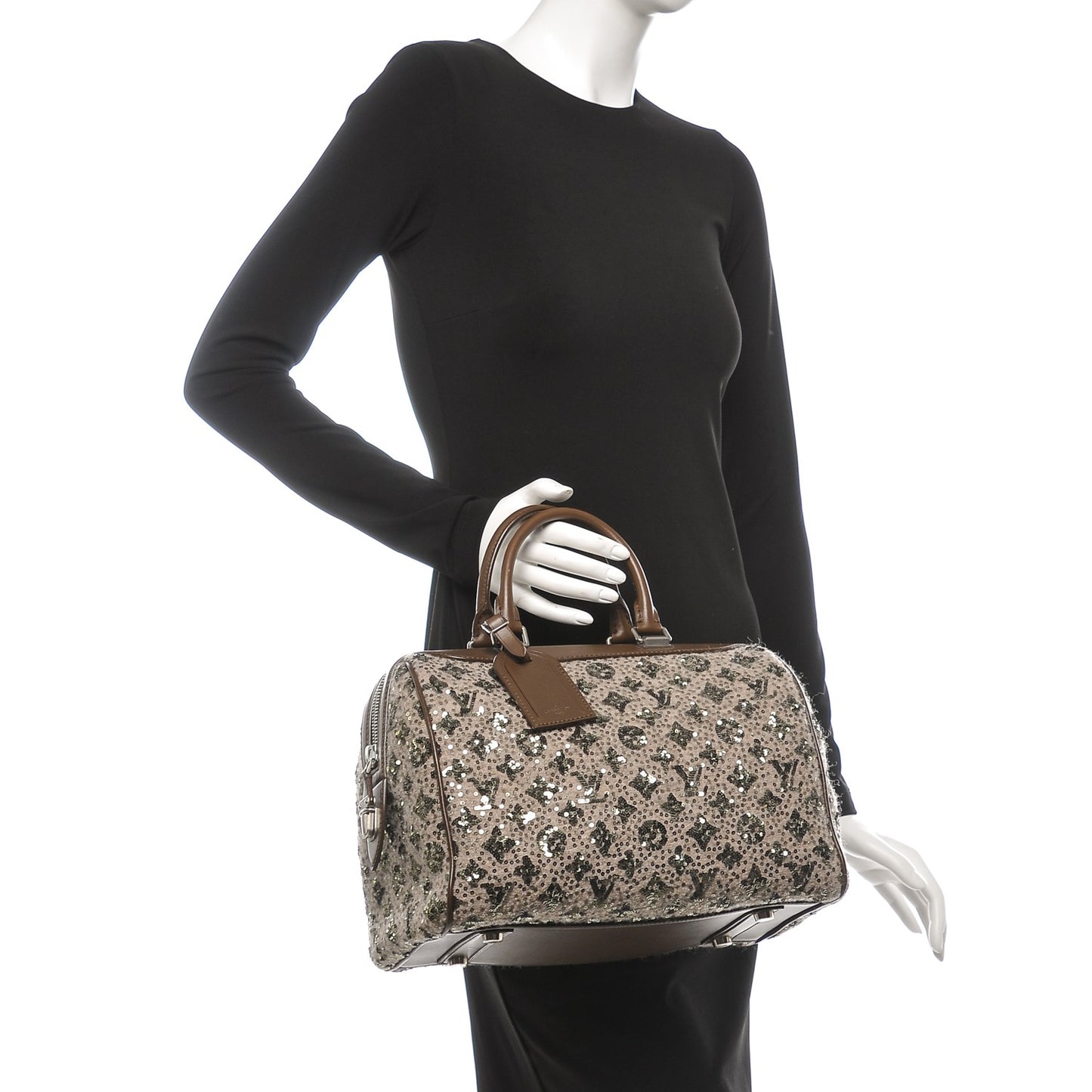 Sequin Monogram Sunshine Express Speedy Kaki