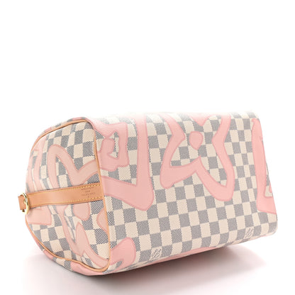 Louis Vuitton Damier Azur Tahitienne Speedy Bandouliere 30 Rose Ballerine 4 of 12