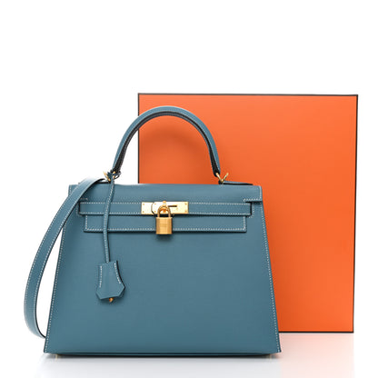 Hermes Epsom Kelly Sellier 28 New Blue Jean 15 of 15
