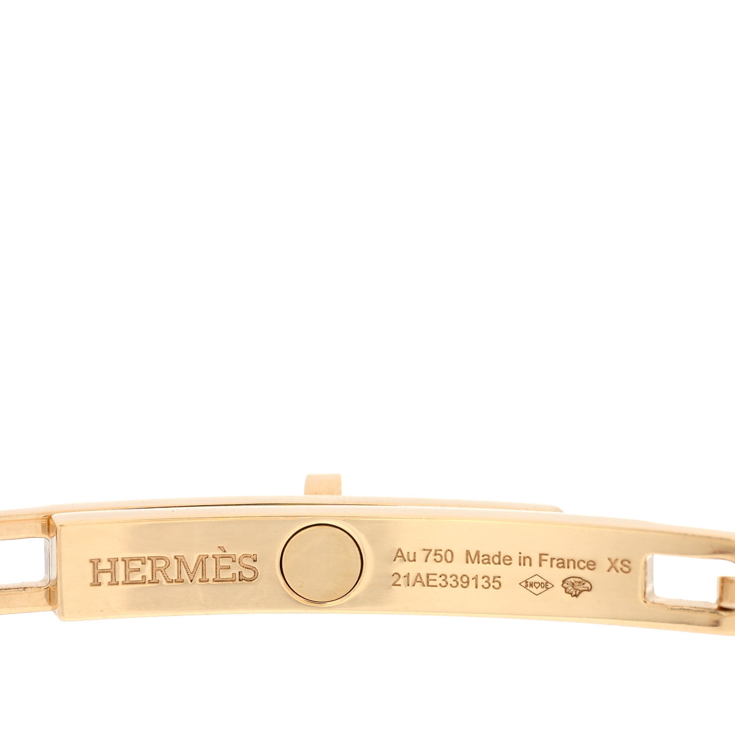 Hermes 18K Yellow Gold Diamond PM Kelly Chaine Bracelet XS 3 of 4