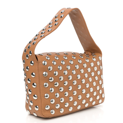 Khaite Pebbled Sport Calfskin Studded Elena Nougat 3 of 9