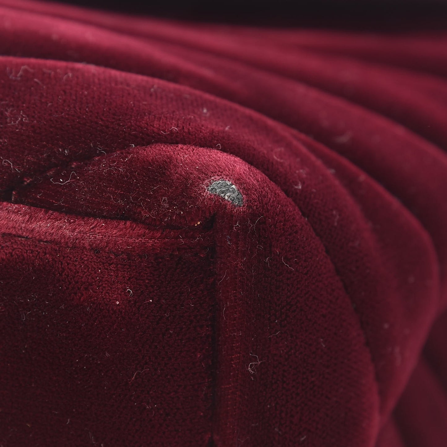 Velvet Y Quilted Monogram Small Loulou Chain Satchel Burgundy