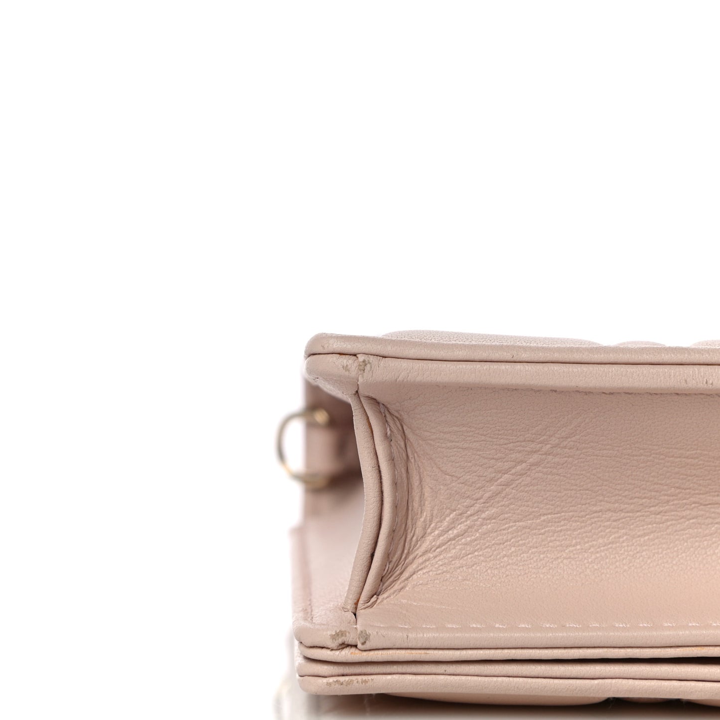 Lambskin Cannage Lady Dior Chain Wallet Beige