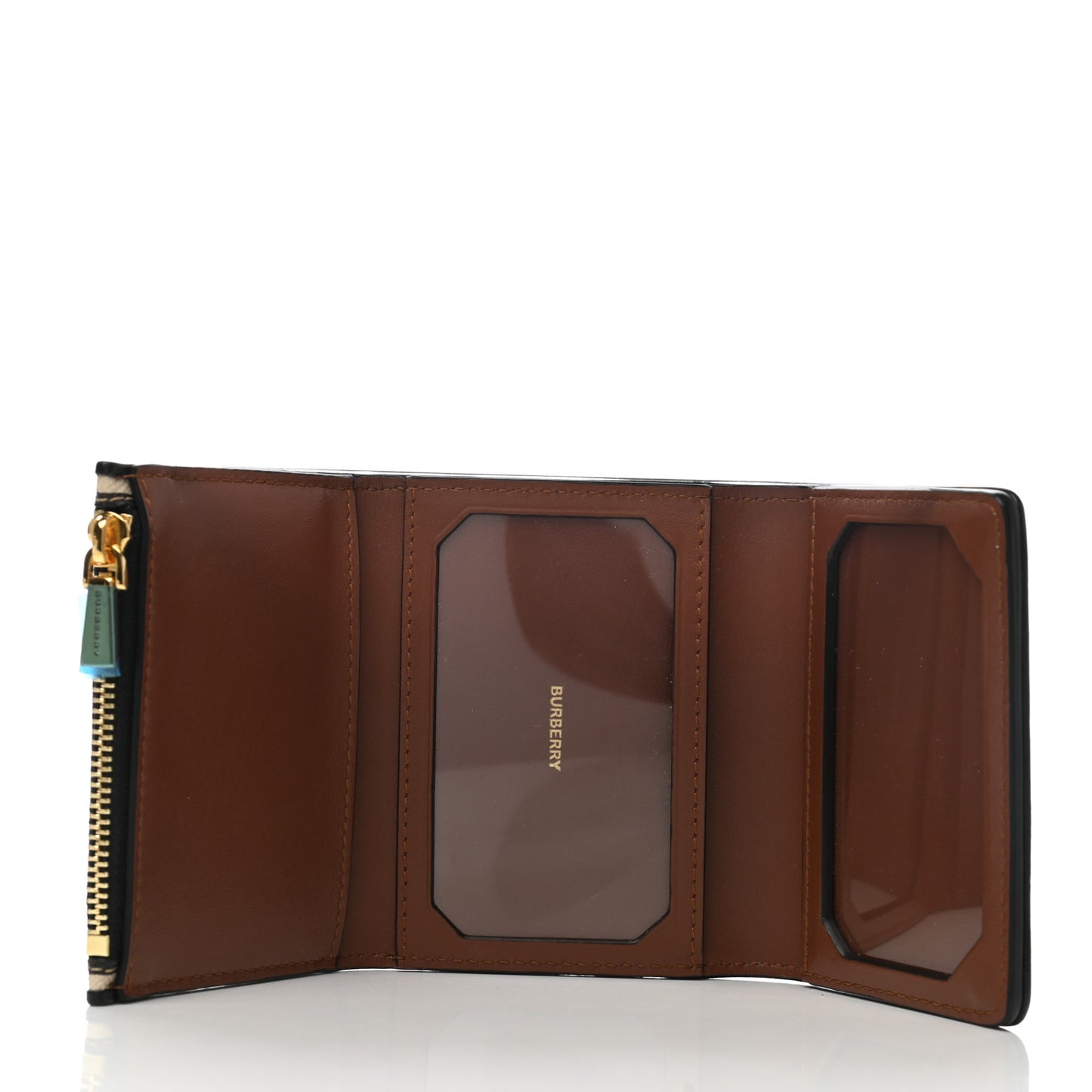 E-Canvas Icon Stripe Small Folding Wallet Archive Beige