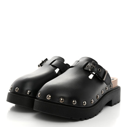 Christian Dior Calfskin Diorquake Buckled Lug Sole 15mm Clogs 36 Black 3 of 9