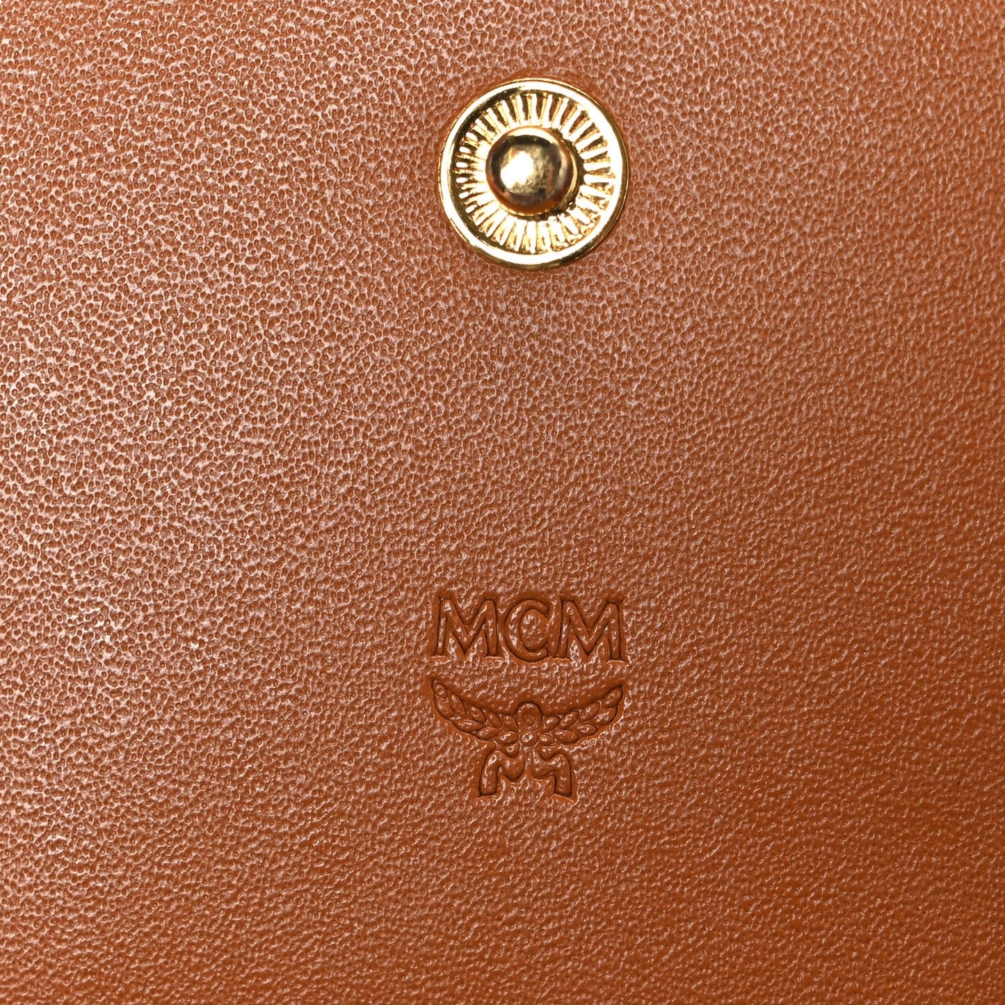 Visetos Large Trifold Flap Wallet Cognac