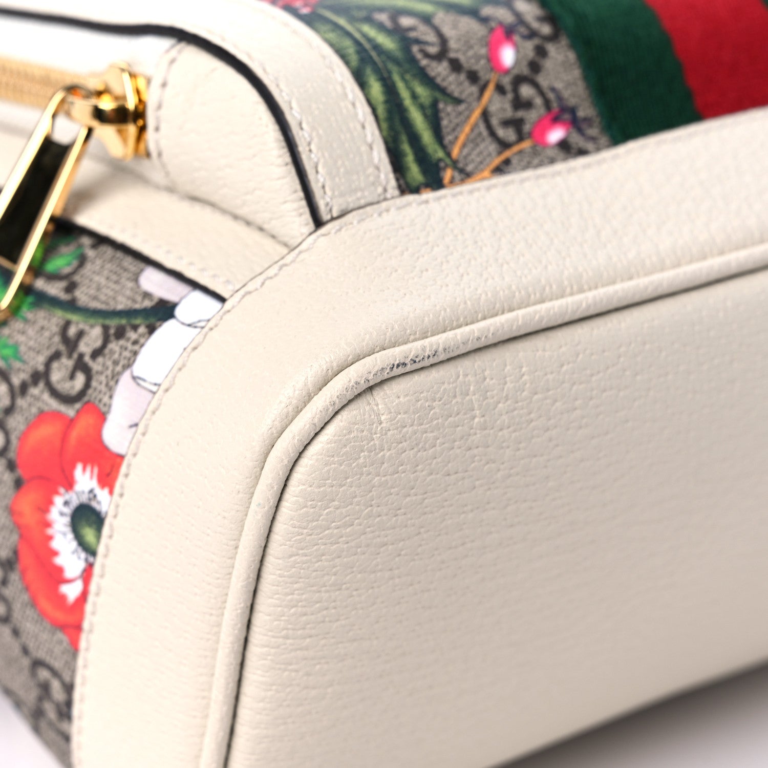 Gucci GG Supreme Monogram Flora Web Small Ophidia Day Backpack White 8 of 13