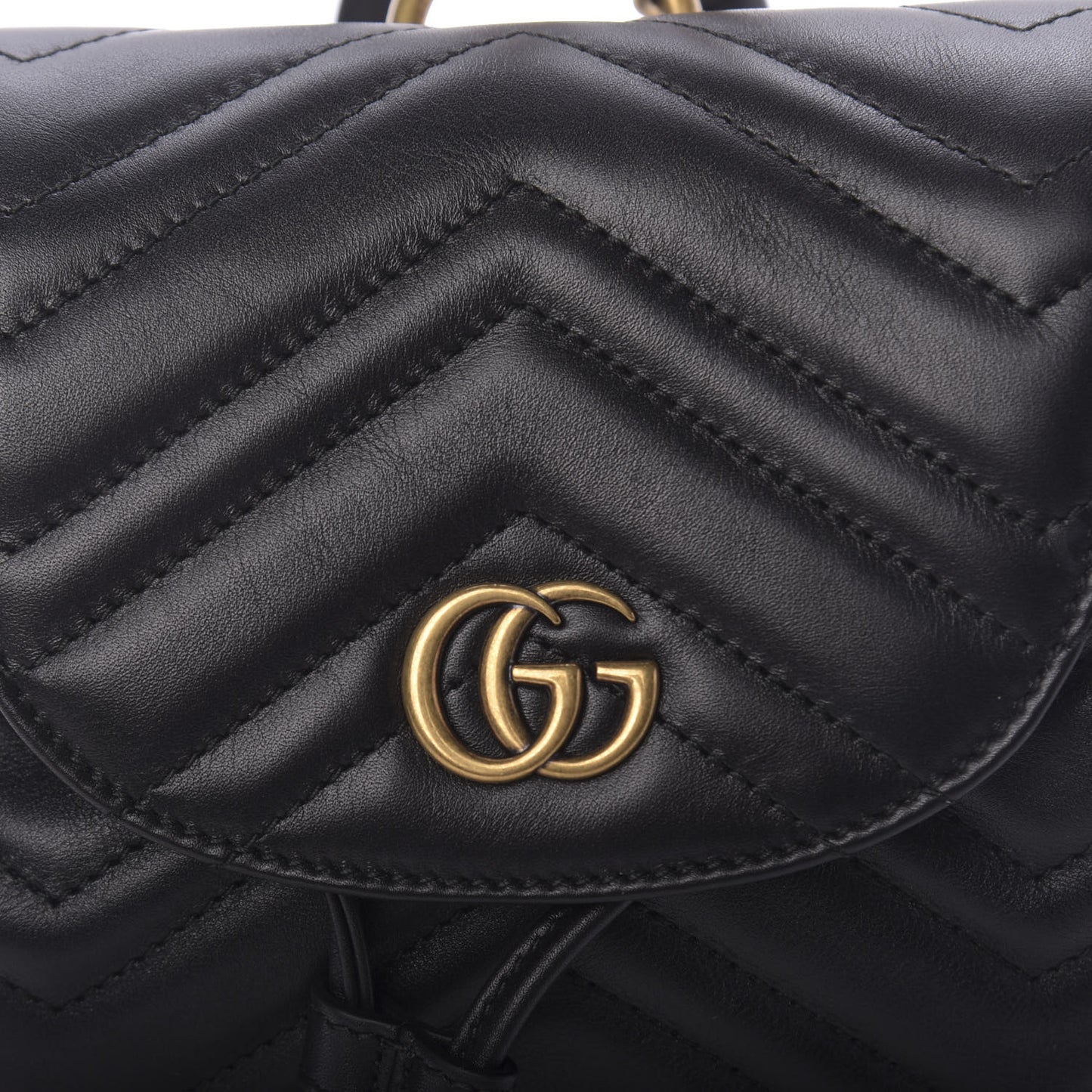 Calfskin Matelasse GG Marmont Flap Backpack Black