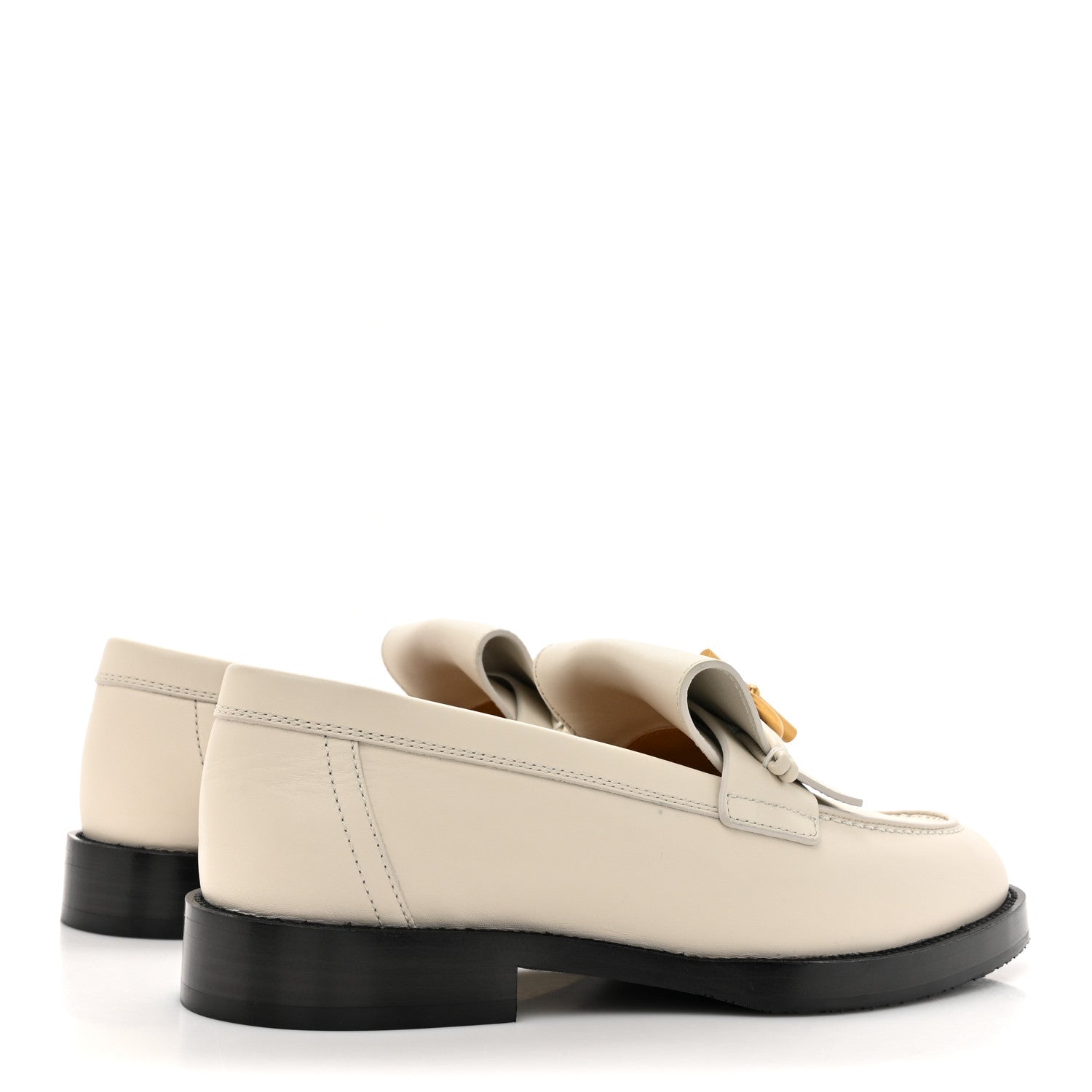 Hermes Calfskin Womens Impact Loafers 35 Blanc De Paris 4 of 11