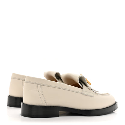 Hermes Calfskin Womens Impact Loafers 35 Blanc De Paris 4 of 11