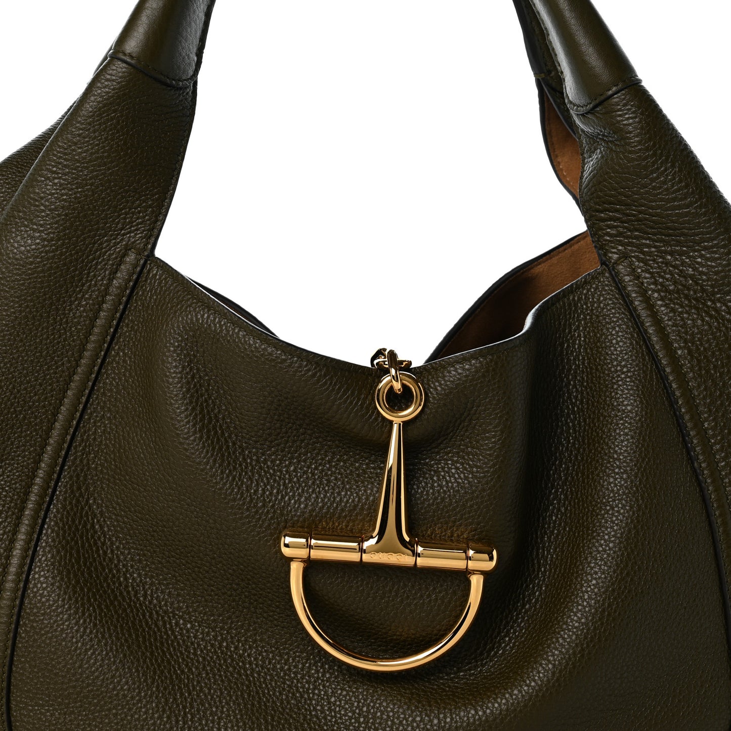 Grained Calfskin Softbit Maxi Shoulder Bag Forest Green