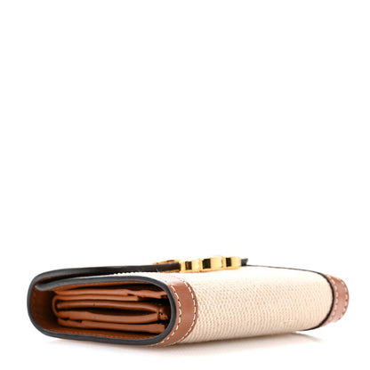 Celine Textile Calfskin Small Triomphe Wallet Natural Tan 4 of 12