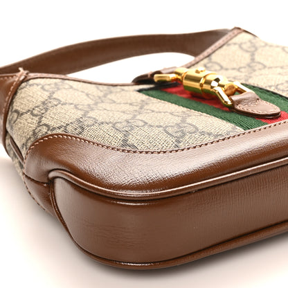 Gucci GG Supreme Monogram Azalea Calfskin Web Mini Jackie 1961 Hobo Beige Ebony Brown Sugar 8 of 9