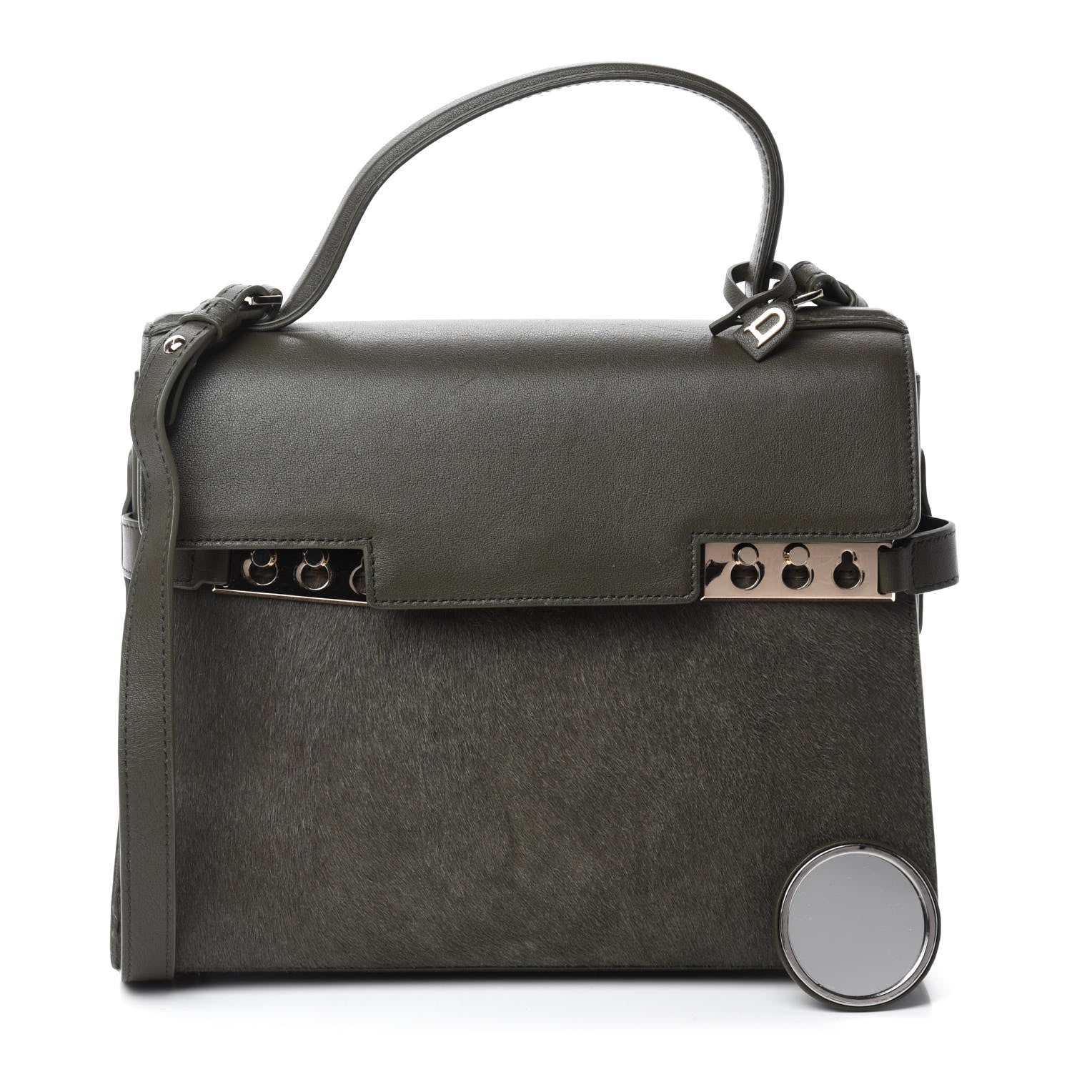 Delvaux Calf Hair MM Tempete Satchel Kaki 3 of 12