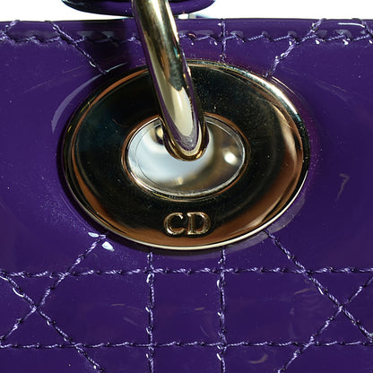 Christian Dior Patent Cannage Large Lady Dior Violet Purple 7 of 9