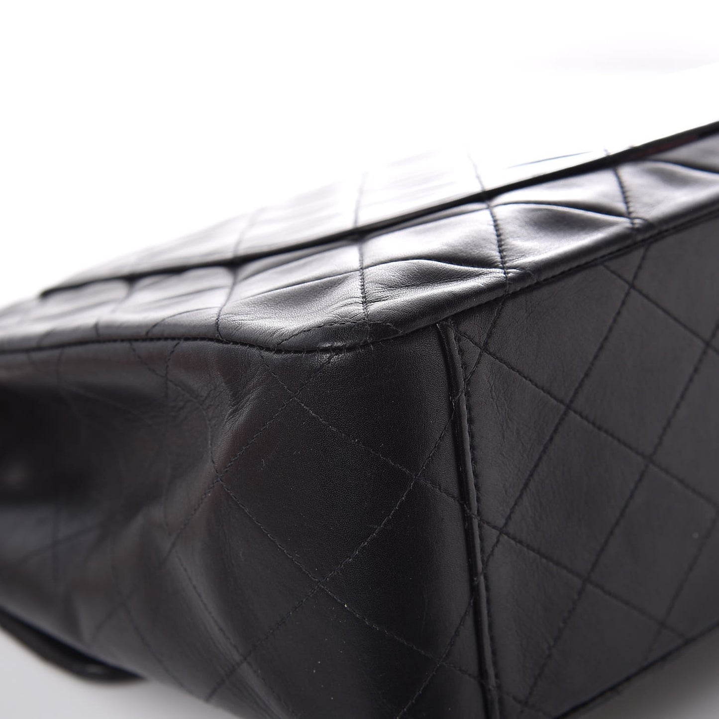 Lambskin Quilted XL Jumbo Single Flap Black