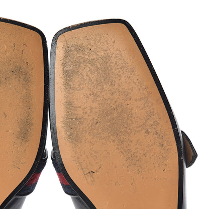 Gucci Calfskin Web Womens Peyton GG Slippers 35 Black 11 of 14