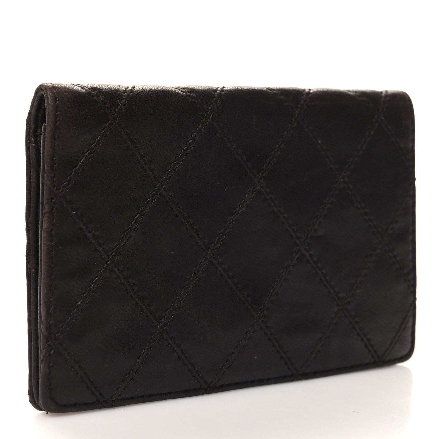 Chanel Lambskin Double Stitch Flap Card Holder Brown 3 of 12