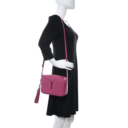 Saint Laurent Suede Matelasse Monogram Lou Camera Bag Rose 2 of 8