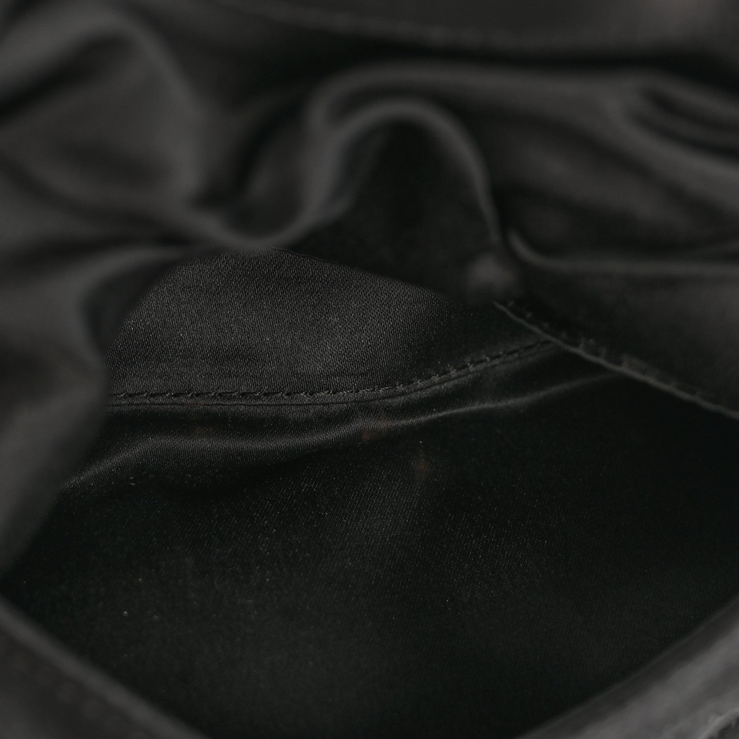 Satin Quilted Flap Clutch Black