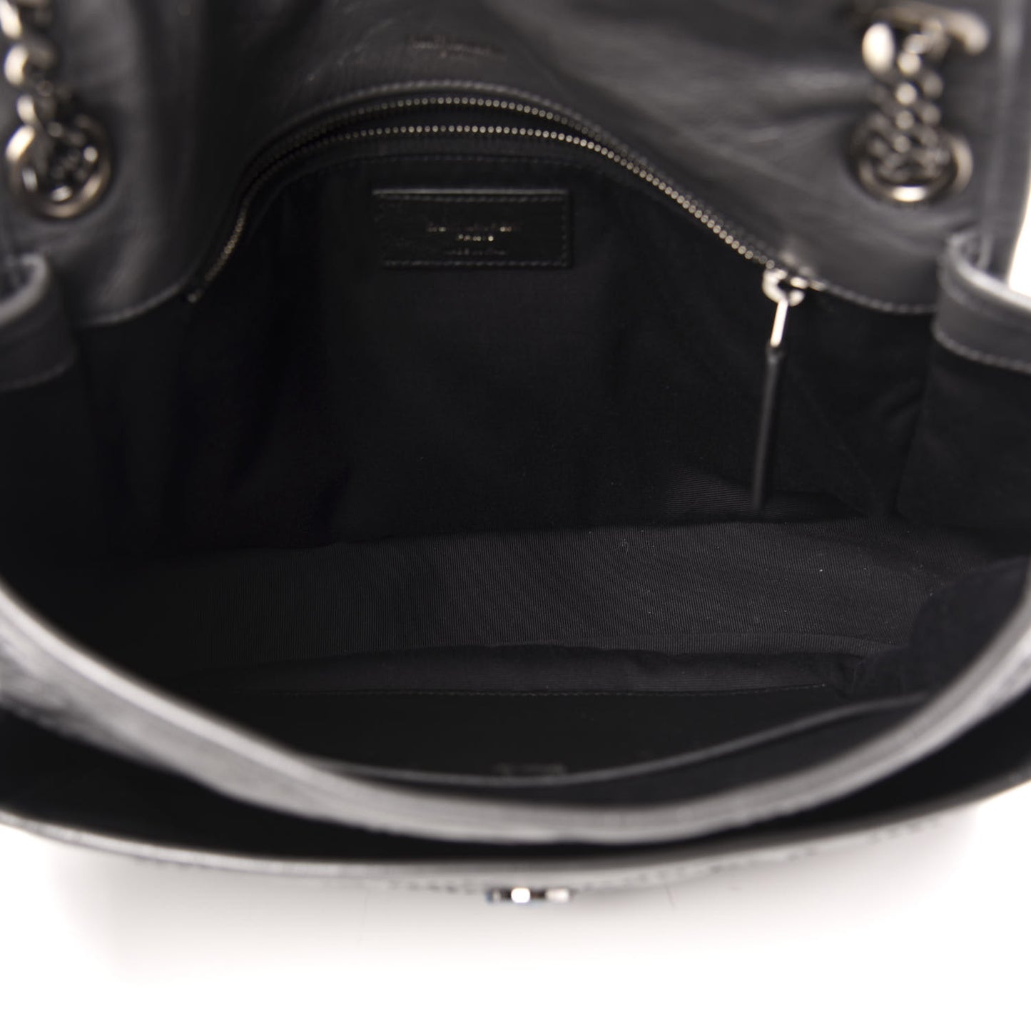 Crinkled Calfskin Matelasse Monogram Medium Niki Chain Satchel Storm