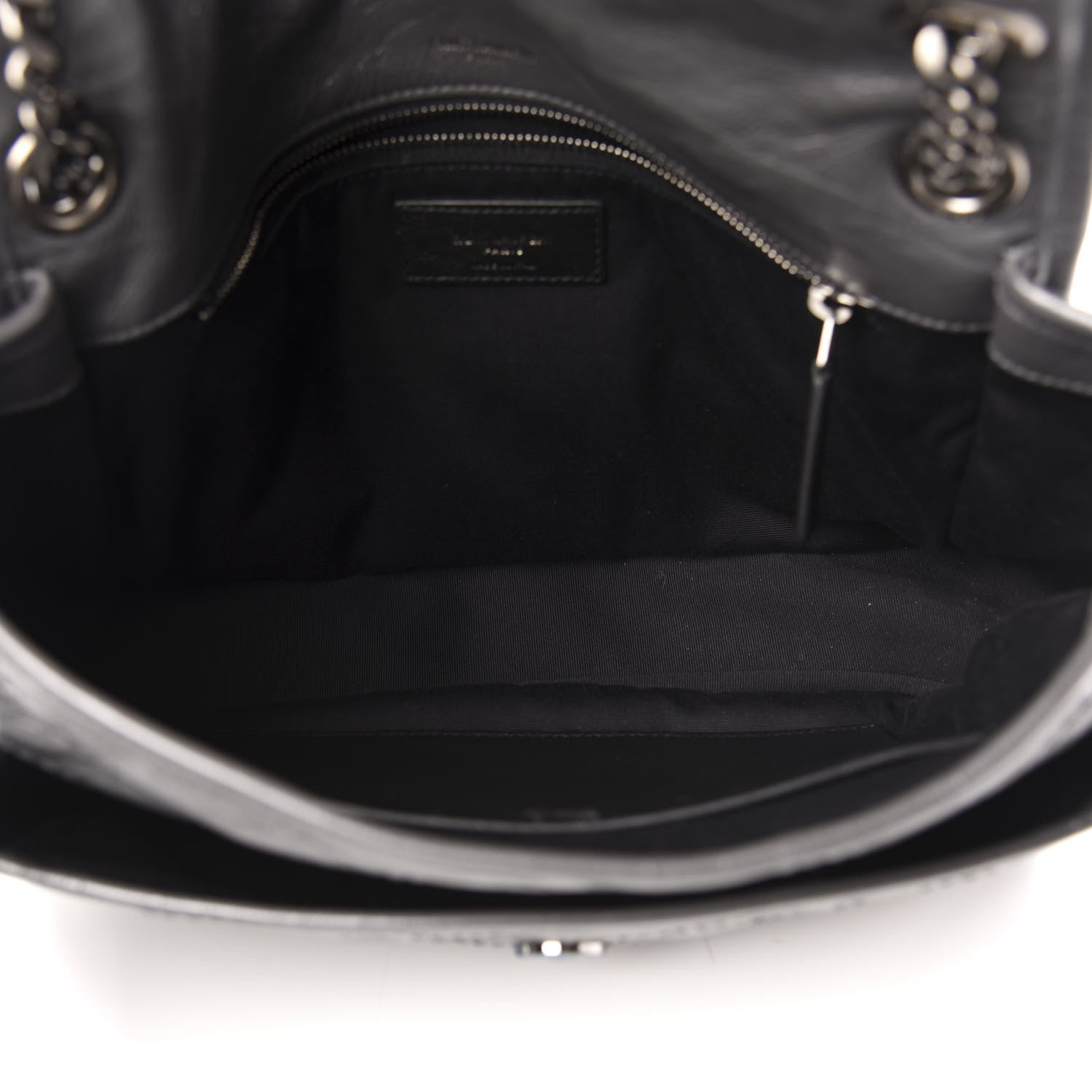 Saint Laurent Crinkled Calfskin Matelasse Monogram Medium Niki Chain Satchel Storm 5 of 14