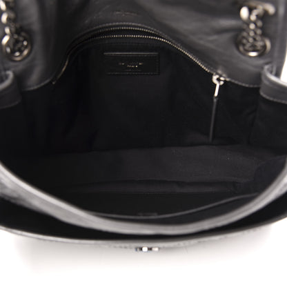Saint Laurent Crinkled Calfskin Matelasse Monogram Medium Niki Chain Satchel Storm 5 of 14