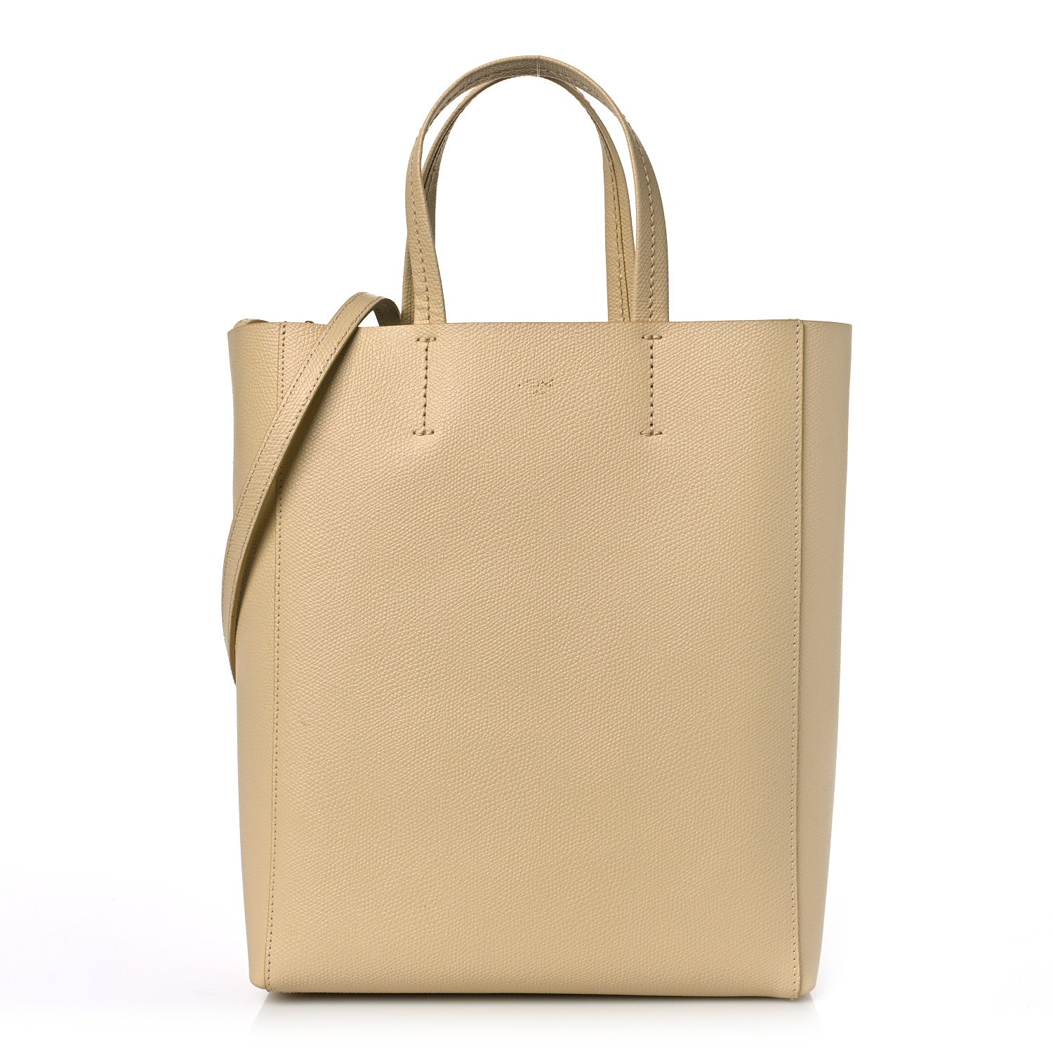 Celine Grained Calfskin Small Vertical Cabas Sand 1 of 9
